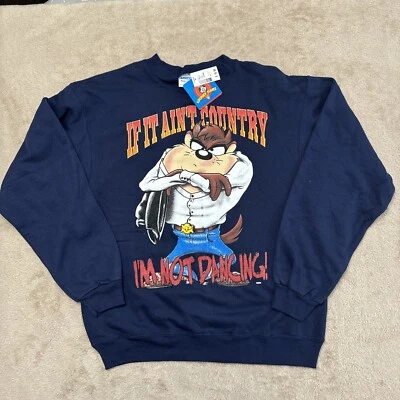 Sudadera Vintage Años 90 Taz Country Western Cuello Redondo Talla Grande Warner Bros EE. UU. Foto 1 de 4