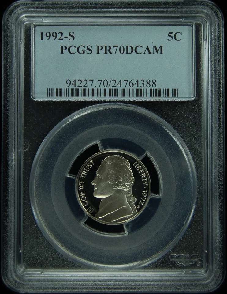 1992-S PCGS PR70DCAM Jefferson Nickel - Image 1 of 1