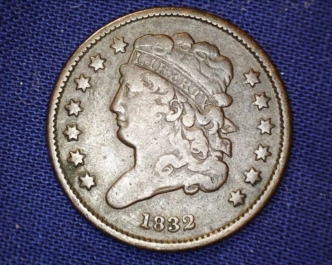 Very Nice  1832 Classic Head Half Cent Only 51,000 Minted  #S123 Cover