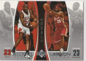 MICHAEL JORDAN & LEBRON JAMES Insert $$ Card DUAL BASKETBALL LJMJ #23 Bulls Cavs - Picture 1 of 2