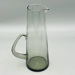 Vintage Holmegaard Per Lutken Smokey Gray 9.5 Tal Glass Jug Pitcher MCM Barware - Picture 1 of 9