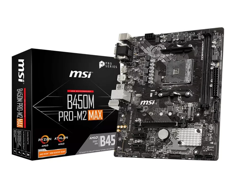 Scheda Madre MSI B450M PRO-M2 MAX AM4 mATX AMD RYZEN 3 5 7 9 VGA DDR4 128GB XMP - Immagine 1 di 4