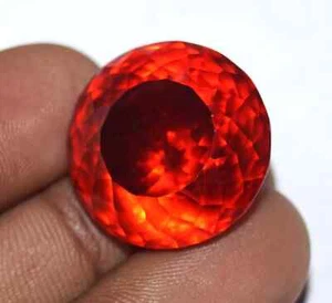 Certified 100 Ct+ Natural Round Cut Brazilian Red Zircon Best Loose Gemstone - Picture 1 of 8