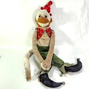 Mark Roberts Peluche Scimmia Giullare Mago Vestito 30" Peluche Decorazione Natale - Foto 1 di 24