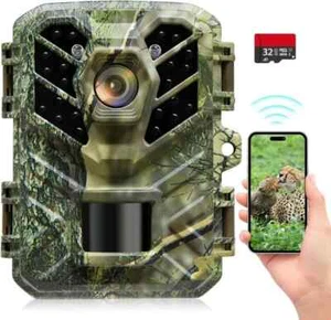 Caméra de Chasse 24MP 1080P IP66 Vision Nocturne Wifi Bluetooth Carte 32Go - Photo 1/7