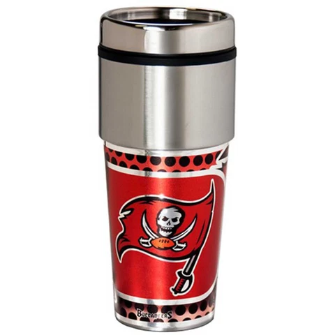 Tampa Bay Buccaneers 16oz Stainless Steel NFL Travel Mug Cover
