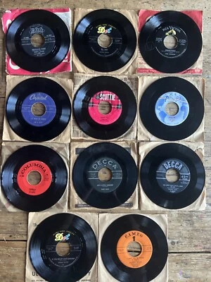 Lot Of 11 45rpm RECORDS Rockabilly 1950's Dot, Decca, Cameo, Look!! - Image 1 of 4