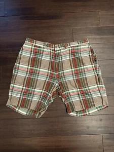 Vintage Polo Ralph Lauren Chino Shorts Multicolor Plaid Cotton Men's 40 - Picture 1 of 6