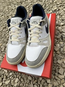 Nike Full Force Low White/Midnight Navy Boxed Basketball Trainers UK Size 9 Lo - Picture 1 of 10