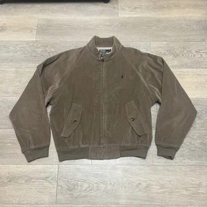Vintage Polo Ralph Lauren Brown Corduroy Bomber Jacket Size XL Harrington Men’s - Picture 1 of 12