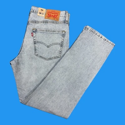 Pantalones de mezclilla Levi’s 511 para hombre talla 36x32 calce ajustado elástico azul claro Foto 1 de 4