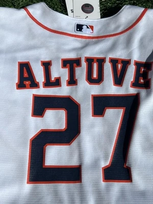Nike Youth Large 14/16 Houston Astros José Altuve #27 MLB Home Jersey Age 12-16 - Image 1 of 4