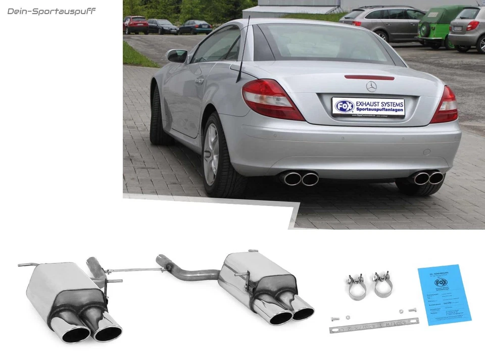 Fox Duplex Scarico Sportivo Silenziatore Mercedes SLK - R171 1 8l 120/