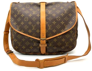 Authentic Louis Vuitton Monogram Saumur 35 M42254 Crossbody Bag NS071453 - Picture 1 of 23