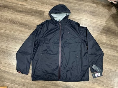 Chaqueta de lluvia Tommy Hilfiger para hombre con capucha XXL azul marino (A17) nueva con etiquetas Foto 1 de 4