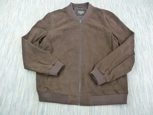 Marks & Spencer Suede Leather Bomber Jacket Mens 2 Extra Large XXL Brown Limited - Picture 1 of 13