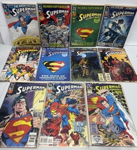 Superman Comic Lot (11) - 90s DC Comics W/ Sleeves - Picture 1 of 3
