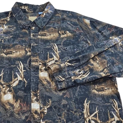 Legacy Falls Mens XXL Long Sleeve Button Up Shirt Deer Camo 100% Cotton - Image 1 of 4