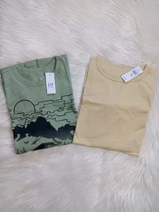 Lot Of 2 Gap Kids Boy's Long Sleeve Shirt Gray/Yellow Size L(10) - Picture 1 of 6