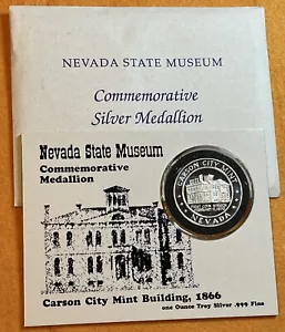 NEVADA STATE MUSEUM CARSON CITY MINT 2006 - MEDAGLIONE COMMEMORATIVO ARGENTO - Foto 1 di 3