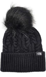 The North Face Women's Oh Mega Fur Pom Beanie BLACK OSFA NEW - Picture 1 of 1