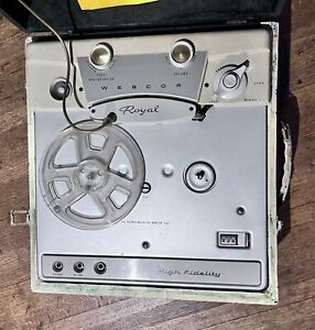 Webcor Royal High Fidelity Reel to Reel Tape Recorder with Case Vintage