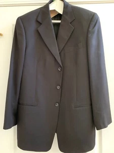 Armani Collezioni Men's Solid Black All Season Wool Suit 42R - Picture 1 of 5
