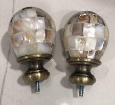 MOTHER OF PEARL DRAWER PULLS FINIALS Set Of 2 Vintage