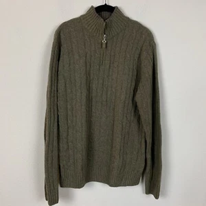 Danielle Blasi Italia Tejido con Cable Cremallera Cuello Suéter Mezcla de Lana Verde Para Hombre Talla M - Imagen 1 de 6