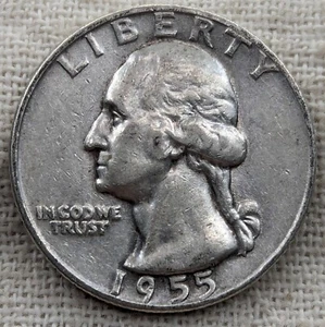 1955 D Washington Quarter XF/AU Key Date -Lowest Mintage From 1941-1964 -.9 Fine - Picture 1 of 6