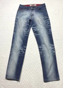 Vintage INDIGO RED Lux Industrial Denim Whiskered Norma Blue Jeans 29 - Picture 1 of 15