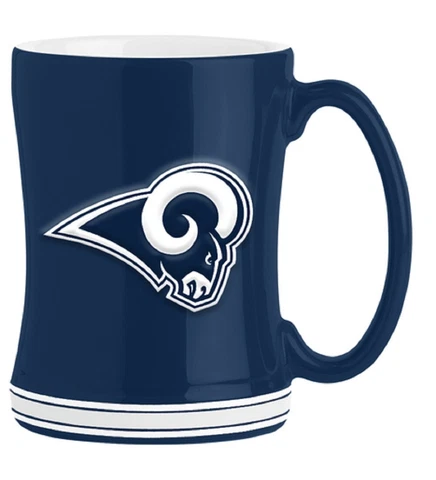 Los Angeles Rams 14 oz Team Color Sculpted Logo Relief Coffee Mug  - NEW Cover
