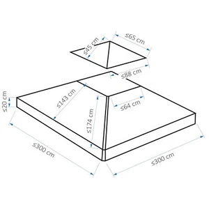Gazebo Canopy Roof Top Replacement Cover Spare Part Deep Beige 300cm x 300cm - Picture 1 of 7