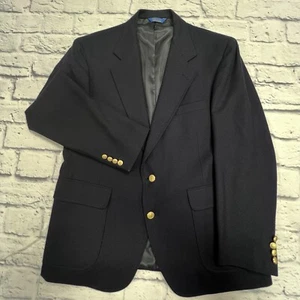 PENDLETON Blazer Navy Gold Button Wool Mens 43R Sport Coat Jacket USA Made VTG - Picture 1 of 14