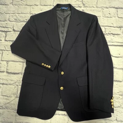 PENDLETON Blazer Navy Gold Button Wool Mens 43R Sport Coat Jacket USA Made VTG - Image 1 of 4