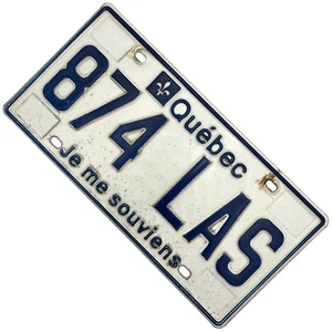 Placa de matrícula Quebec Canadá 874 LAS Je Me Souviens decoración de garaje hombre cueva coches - Imagen 1 de 3