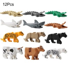 12pc Crocodile Tiger Cow Buildable Model Kids Animal Building Block Fit For LEGO