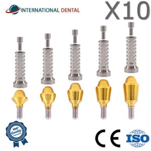 Lot Of 10 Straight Multi Unit 1.6 Set Titanium Sleeve Dental Int Hex 2.42 - Picture 1 of 8