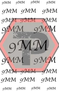 Plantilla de vinilo calibre 9 mm alto calor 7x11" para aplicación Cerakote y Duracoat - Imagen 1 de 3