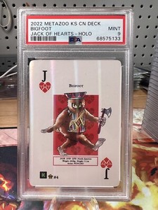 Metazoo Playing Card Bigfoot Jack Of Hearts Holo Psa 9