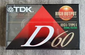 TDK - D 60 Nastro audiocassetta vuoto minuti alta uscita IECI tipo I NUOVO DI ZECCA - Foto 1 di 2