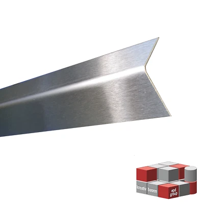Edelstahl Winkel V4A K240 L-Profil bis 2 Meter Eckschutz Kantenschutz L-Winkel - Bild 1 von 4