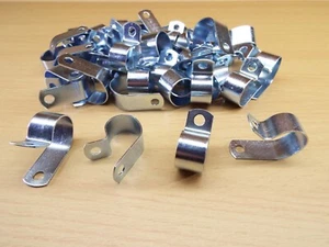 CANTIDAD20 BUCLE DE ACERO 5/8" X 1/2" ABRAZADERA DE CABLE "P" CLIP TUBO CONDUCTO TUBO ZINC METAL - Imagen 1 de 13