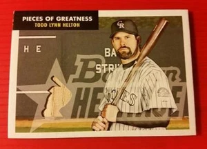 TODD HELTON (SP) GREATNESS GAME USED BAT #PG-TH2 ROCKIES - 2007 TOPPS HERITAGE - Bild 1 von 1