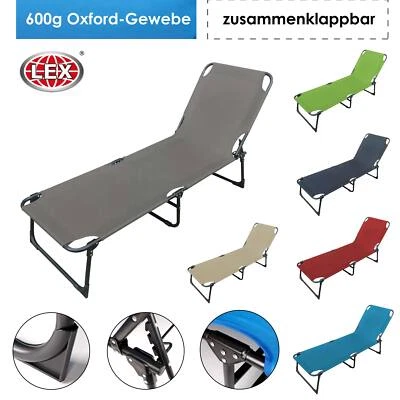 3-Bein Gartenliege Sonnenliege Strandliege Gartenmöbel Liegestuhl klappbar 188cm - Bild 1 von 4