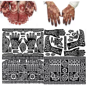 More details for india/arabic henna tattoo mehndi stencils hand foot body art stickers uk