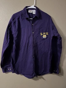 Vintage Red Oak Sportswear’s LSU Tigers Long Sleeve Button Down Shirt Large Y8 - Picture 1 of 4