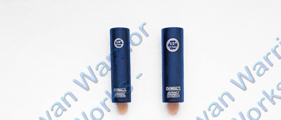 1 set of 2 pieces DEWALT 3/8" Drive Impact Ready deep well Sockets 3/8" & 1/2" - Image 1 of 1