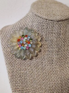 Jacky De G Paris Lucite Resin Flower Brooch Pin Haute Couture Vintage 80s Rare - Picture 1 of 12