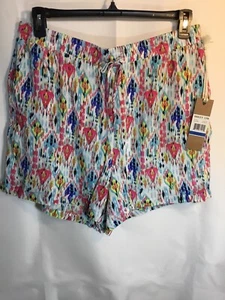 NWT Hailey Lyn X-Large Pull On Multicolor Shorts Lined Elastic Waist Drawstring - Picture 1 of 2